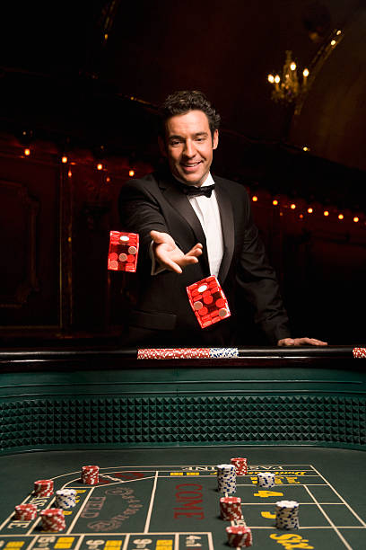 Live Sic Bo table with croupier and three dice in sealed shaker